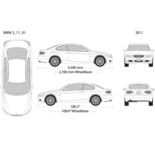 2011 Bmw 3 V11 Vehicle Wrap Template