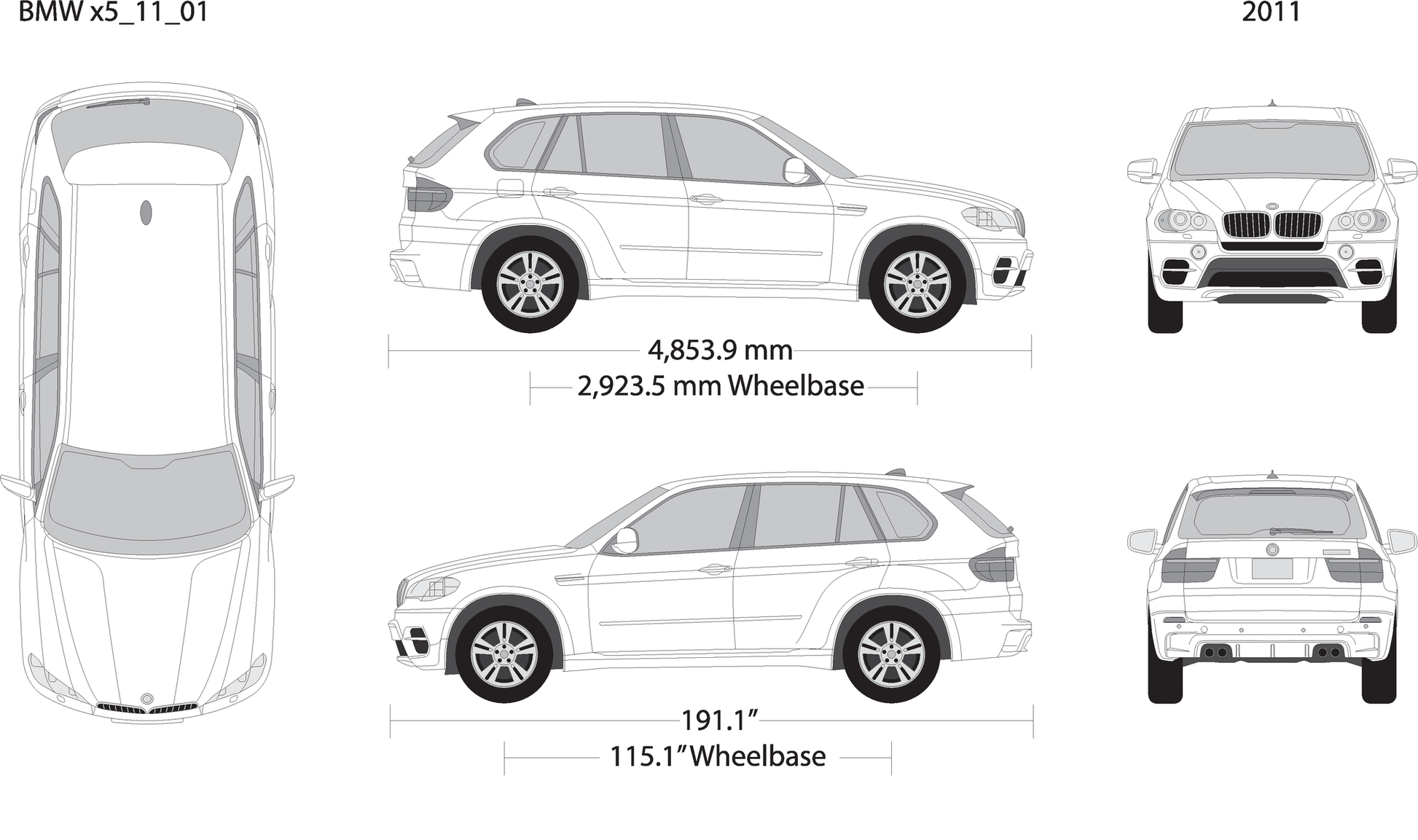 2011 Bmw X5 V01 Vehicle Wrap Template