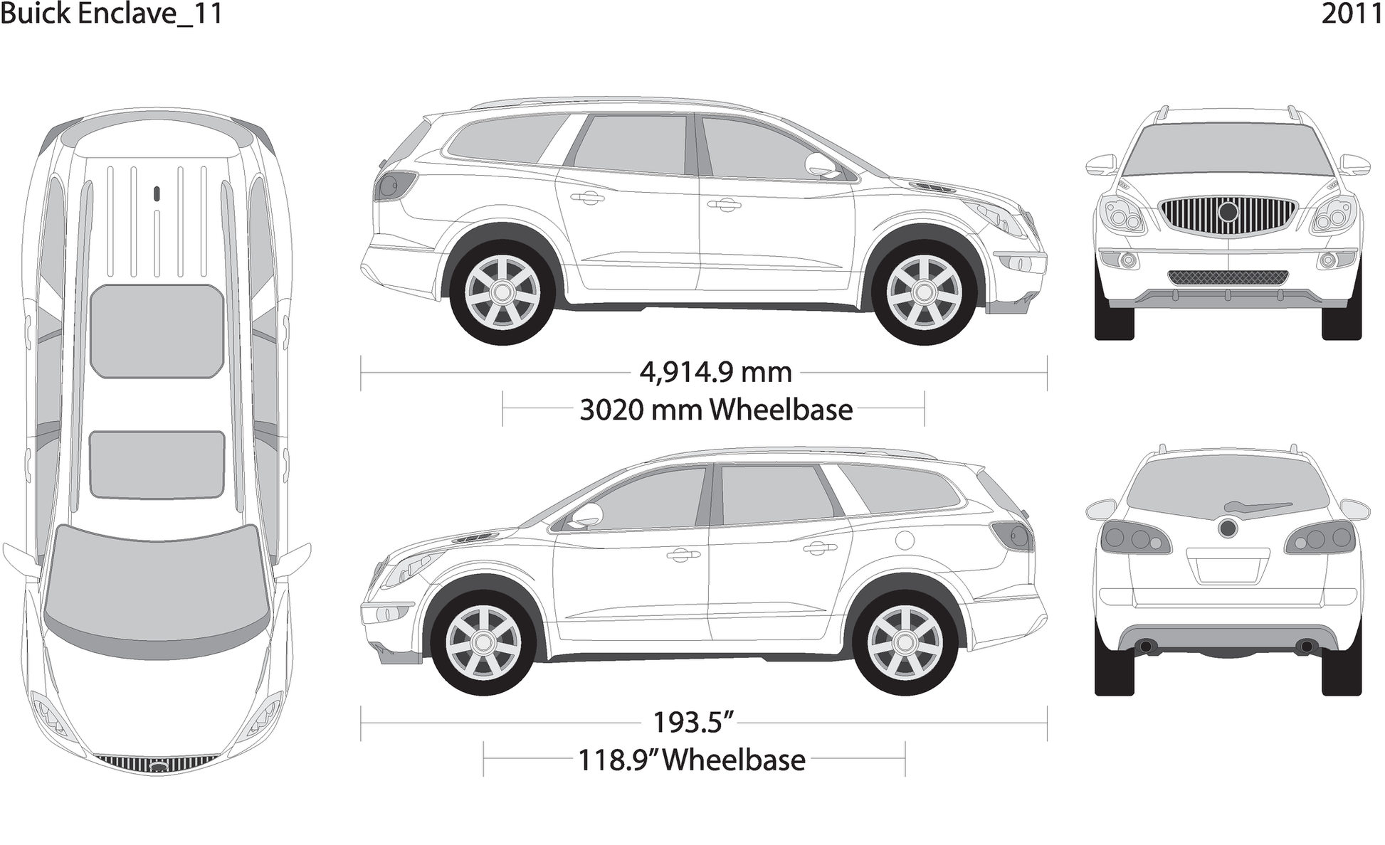 2011 Buick Enclave V11 Vehicle Wrap Template