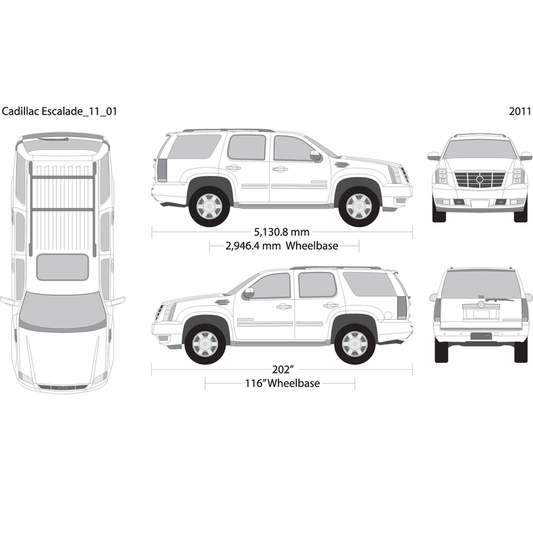 2011 Cadillac Escalade V01 Vehicle Wrap Template