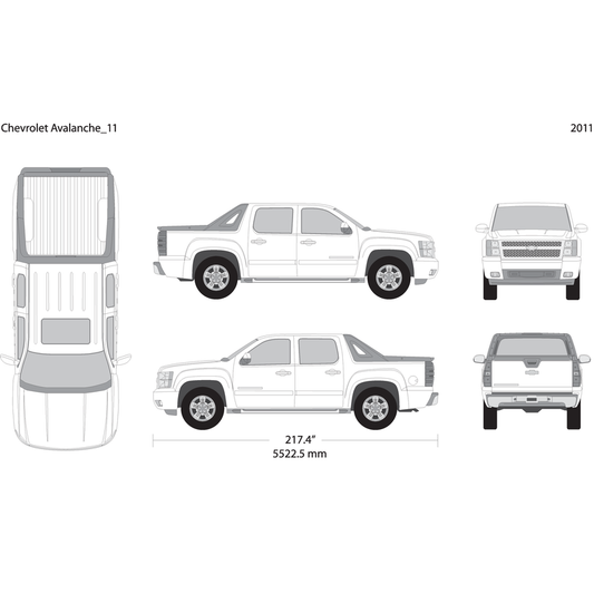 2011 Chevy Avalanche V01 Vehicle Wrap Template