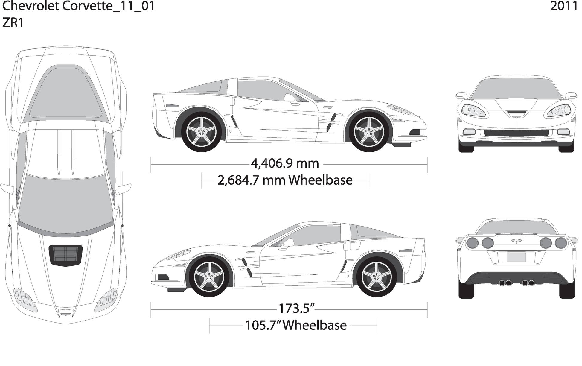 2011 Chevy Corvette V01 Vehicle Wrap Template