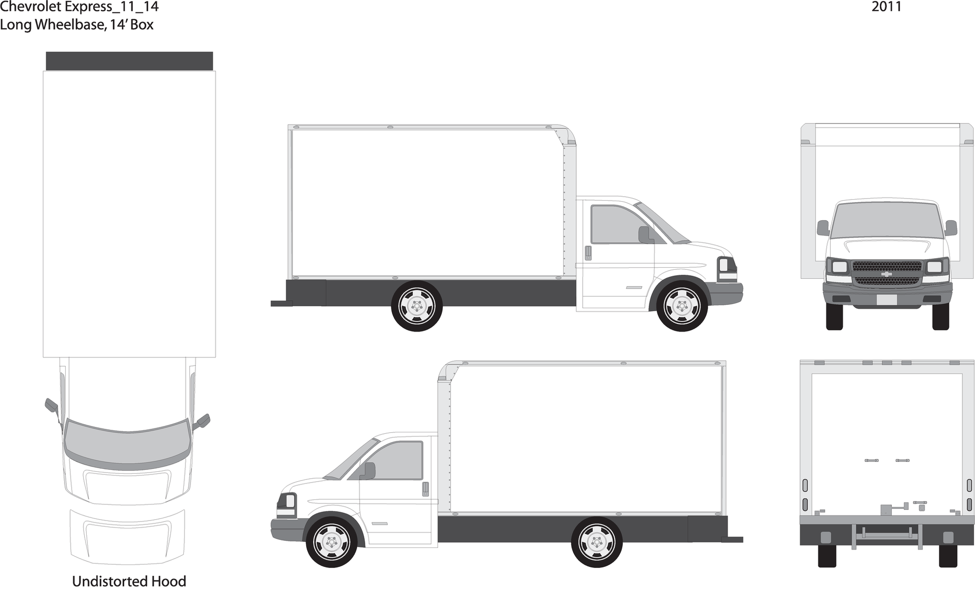 2011 Chevy Express V14 Vehicle Wrap Template