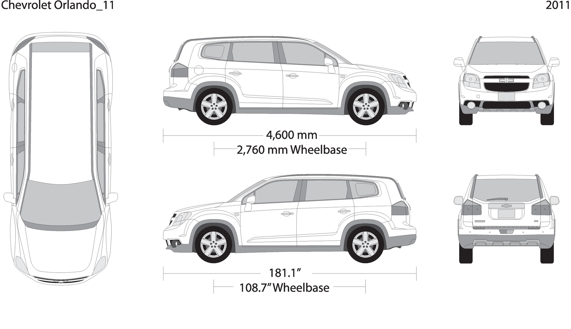 2011 Chevy Orlando V11 Vehicle Wrap Template