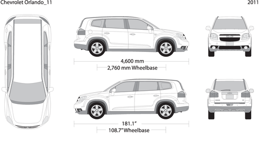 2011 Chevy Orlando V11 Vehicle Wrap Template