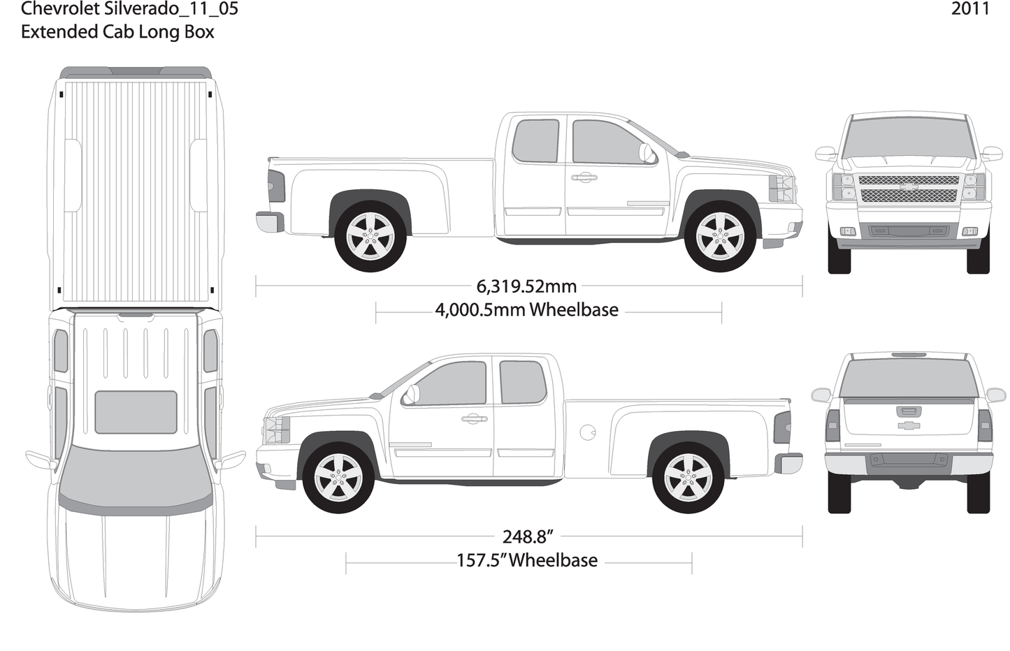 2011 Chevy Silverado 1500 V05 Vehicle Wrap Template