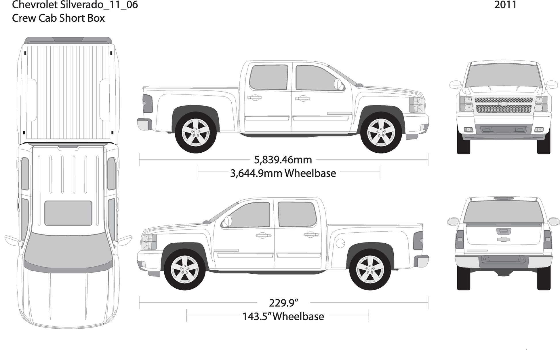 2011 Chevy Silverado 1500 V06 Vehicle Wrap Template