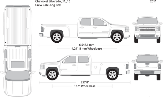 2011 Chevy Silverado 1500 V10 Vehicle Wrap Template