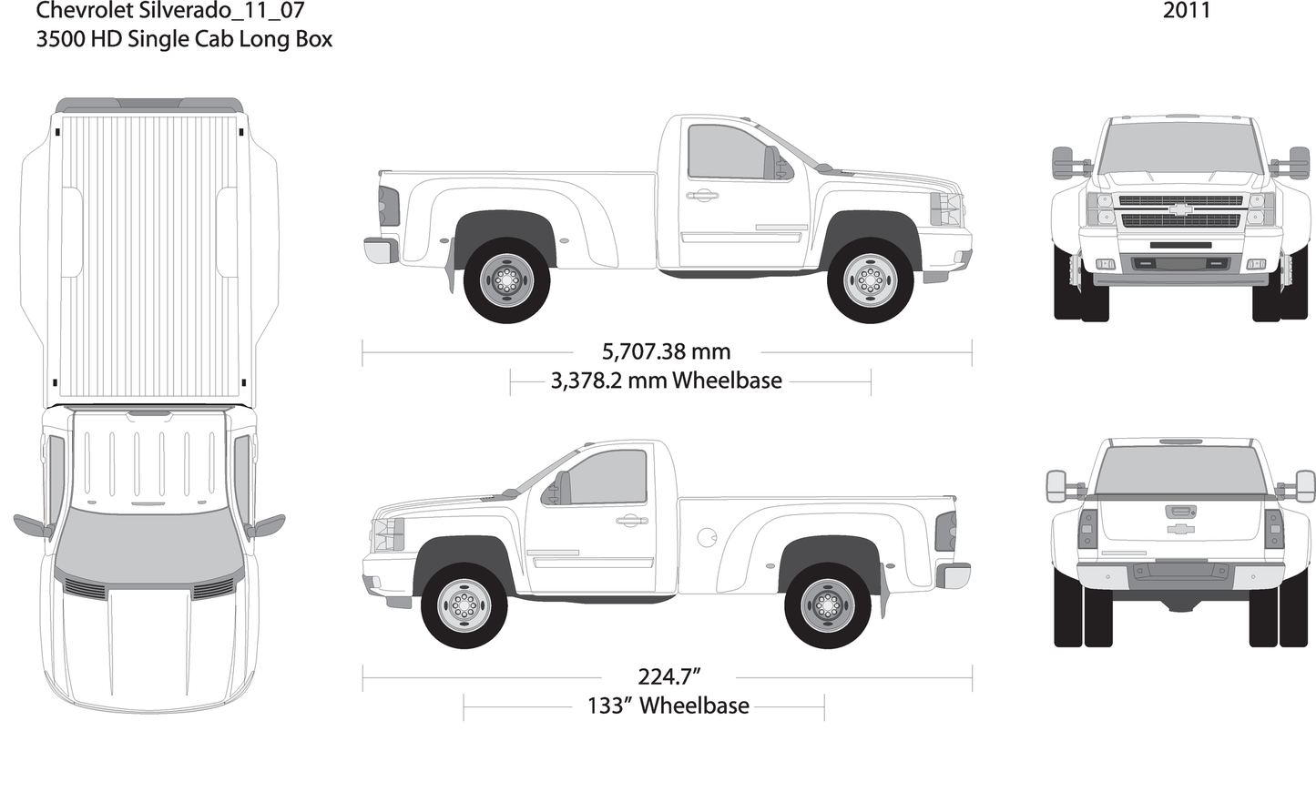 2011 Chevy Silverado 2500 3500 Hd V07 Vehicle Wrap Template