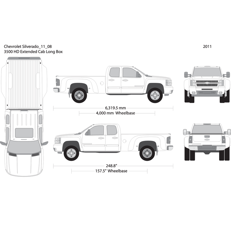 2011 Chevy Silverado 2500 3500 Hd V08 Vehicle Wrap Template