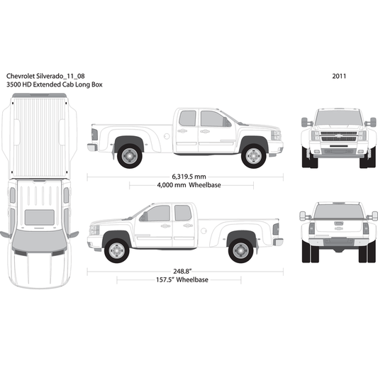2011 Chevy Silverado 2500 3500 Hd V08 Vehicle Wrap Template