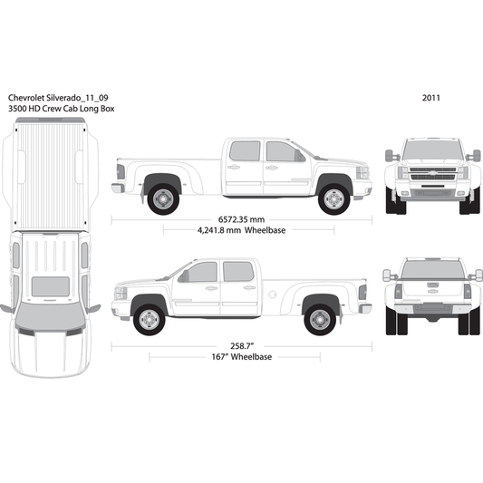 2011 Chevy Silverado 2500 3500 Hd V09 Vehicle Wrap Template