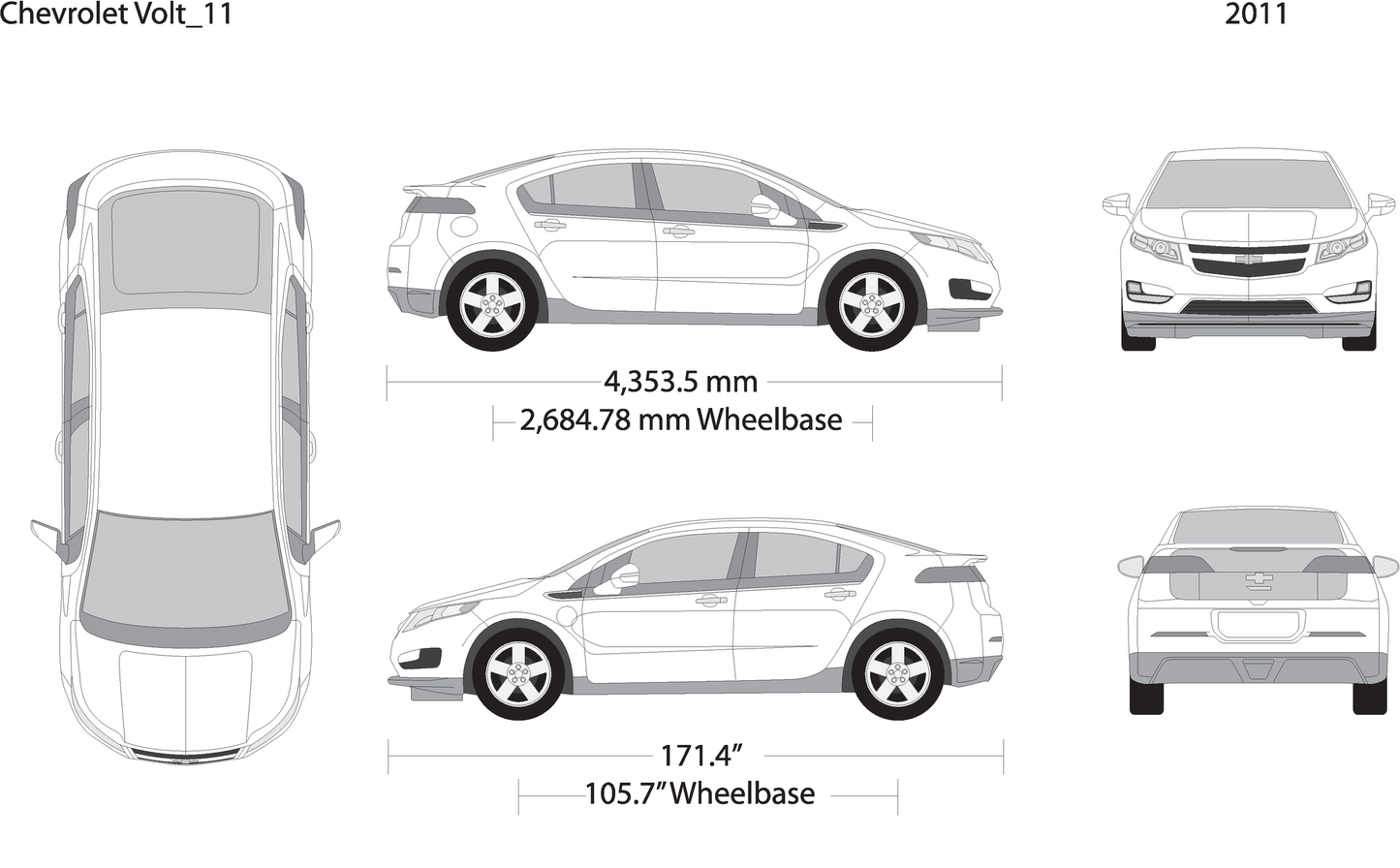 2011 Chevy Volt V11 Vehicle Wrap Template