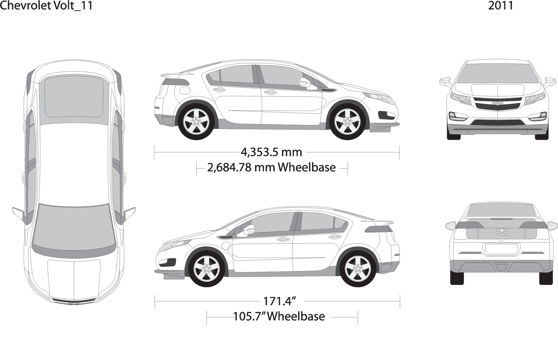 2011 Chevy Volt V11 Vehicle Wrap Template
