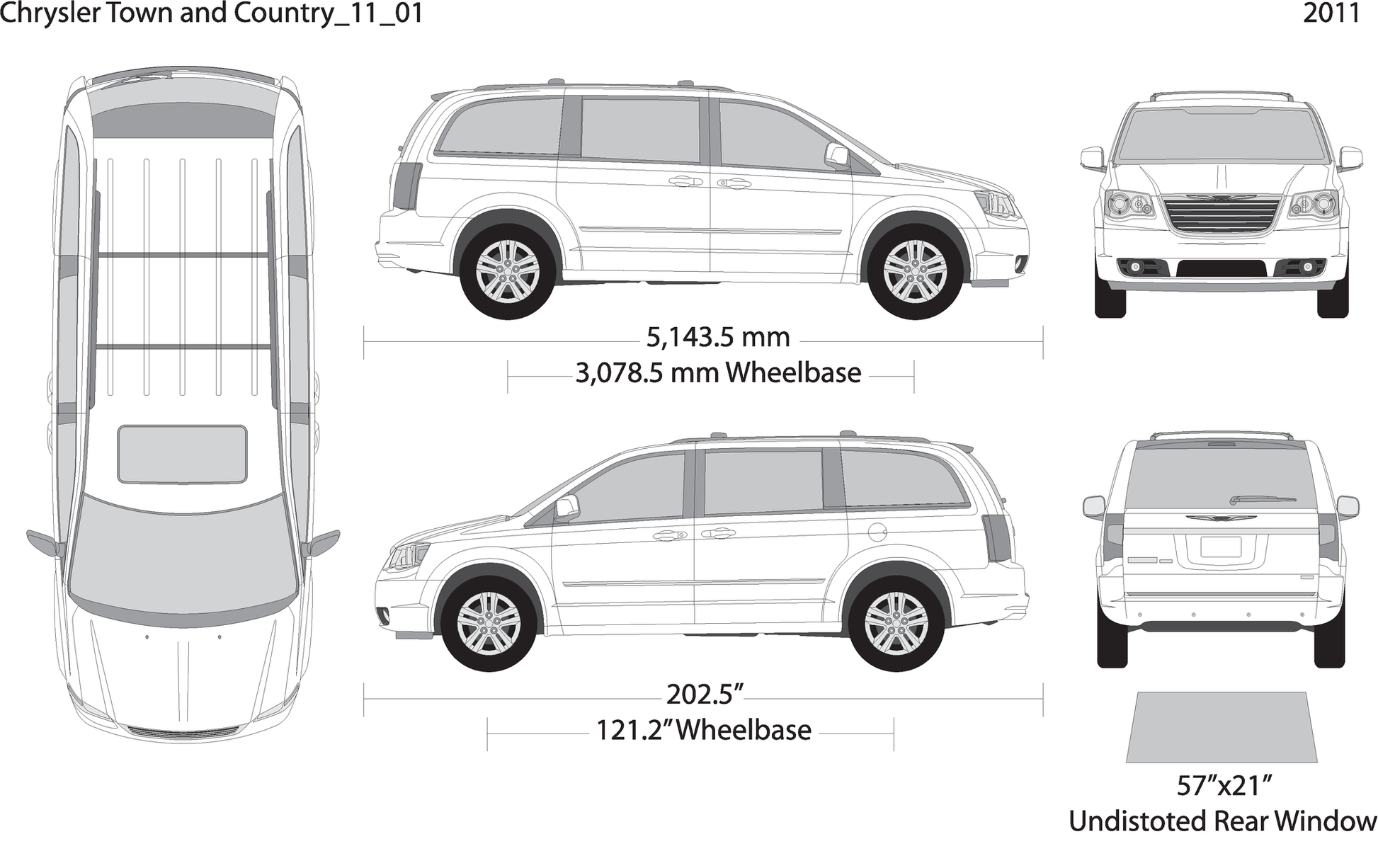 2011 Chrysler Town And Country V01 Vehicle Wrap Template