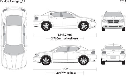 2011 Dodge Avenger V11 Vehicle Wrap Template
