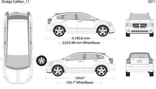 2011 Dodge Caliber V11 Vehicle Wrap Template