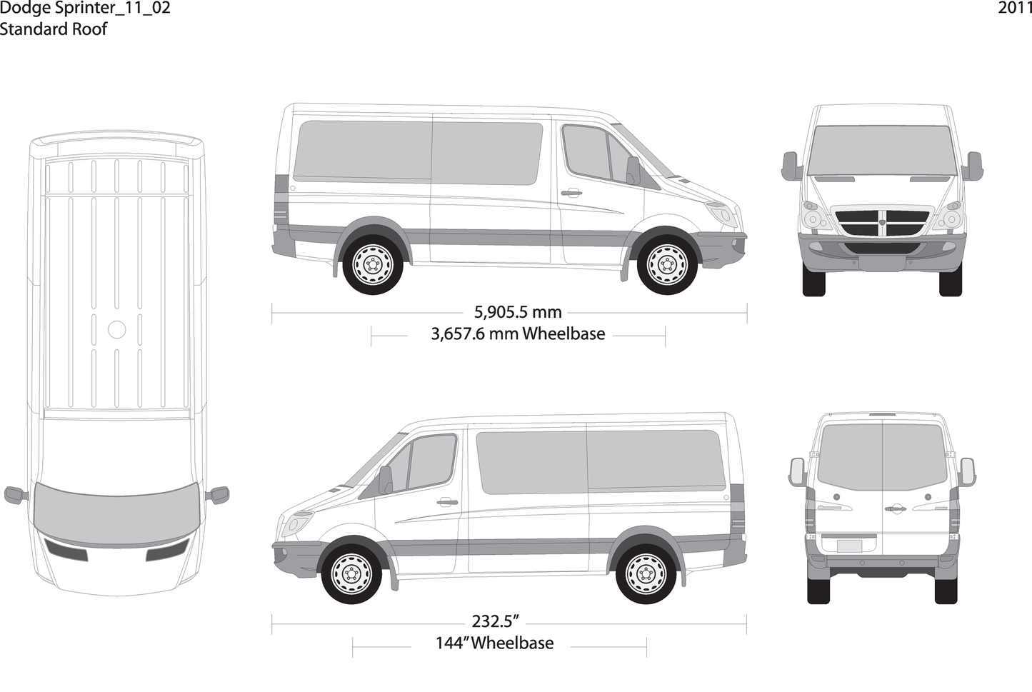 2011 Dodge Sprinter V02 Vehicle Wrap Template
