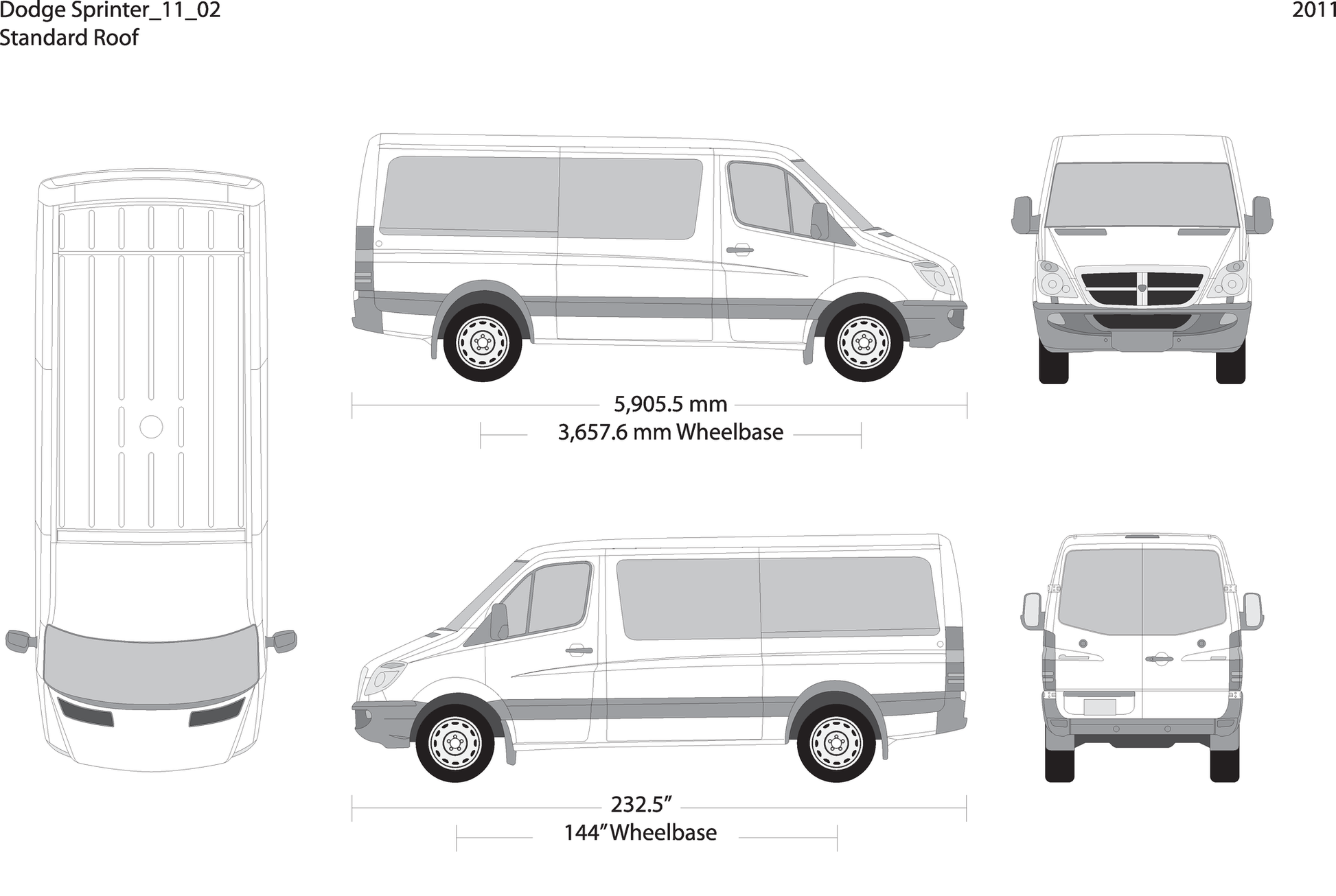 2011 Dodge Sprinter V02 Vehicle Wrap Template