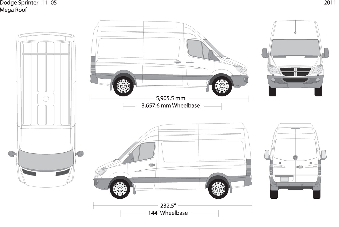 2011 Dodge Sprinter V05 Vehicle Wrap Template
