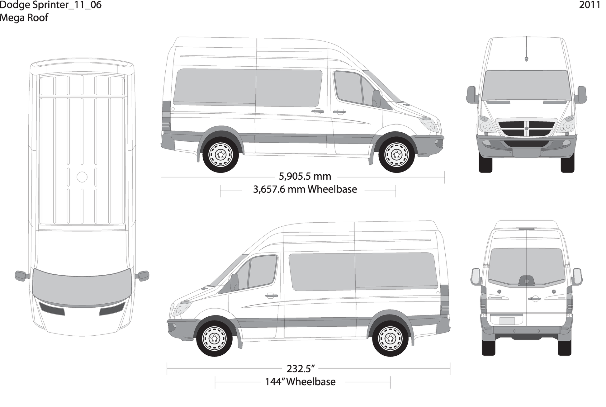 2011 Dodge Sprinter V06 Vehicle Wrap Template