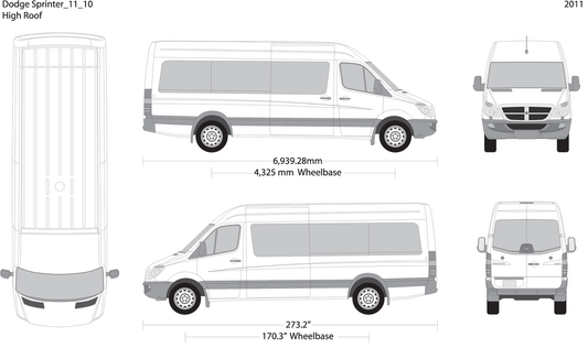 2011 Dodge Sprinter V10 Vehicle Wrap Template