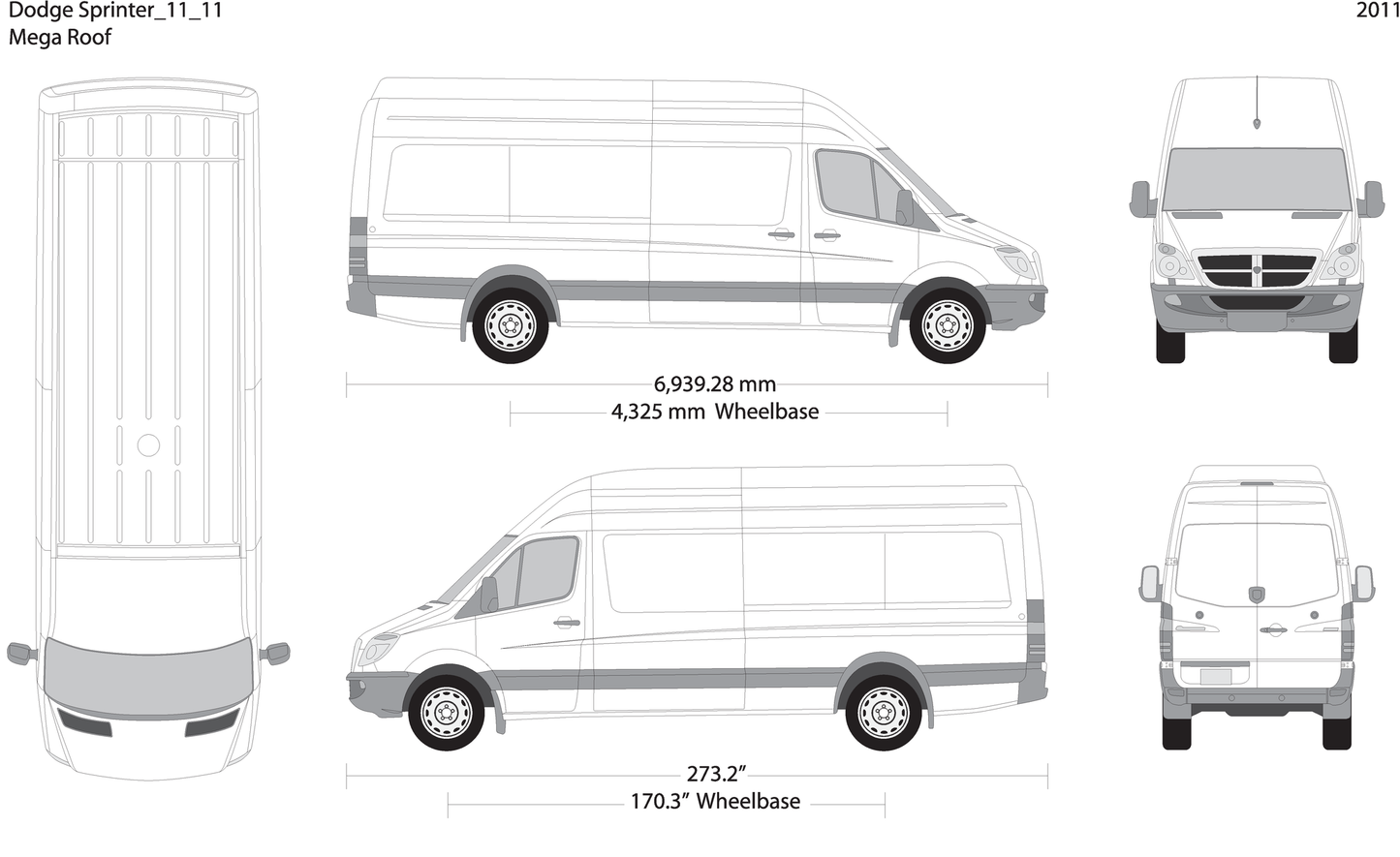 2011 Dodge Sprinter V11 Vehicle Wrap Template