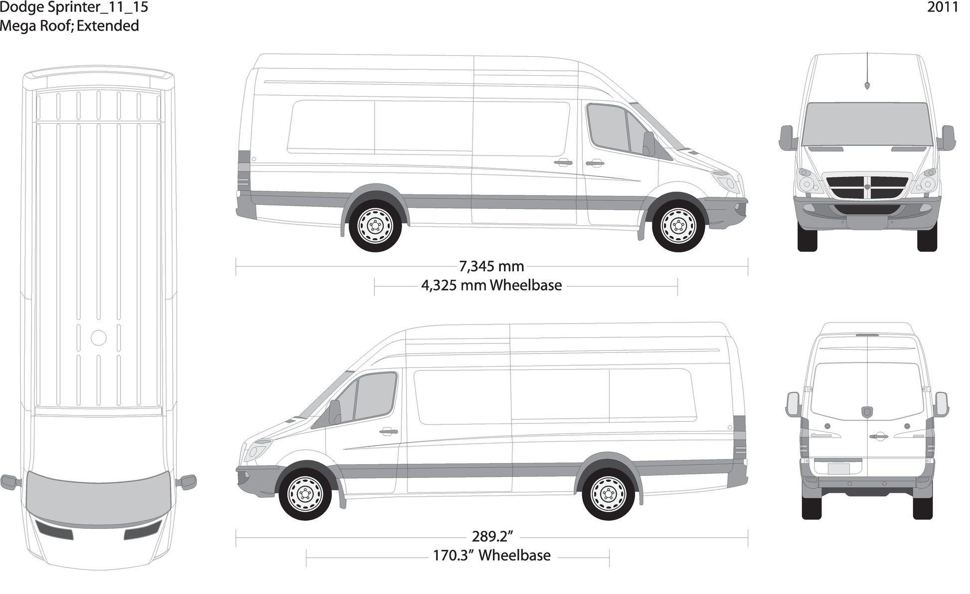 2011 Dodge Sprinter V15 Vehicle Wrap Template