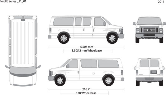 2011 Ford E Series V01 Vehicle Wrap Template