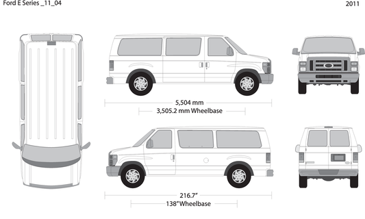 2011 Ford E Series V04 Vehicle Wrap Template
