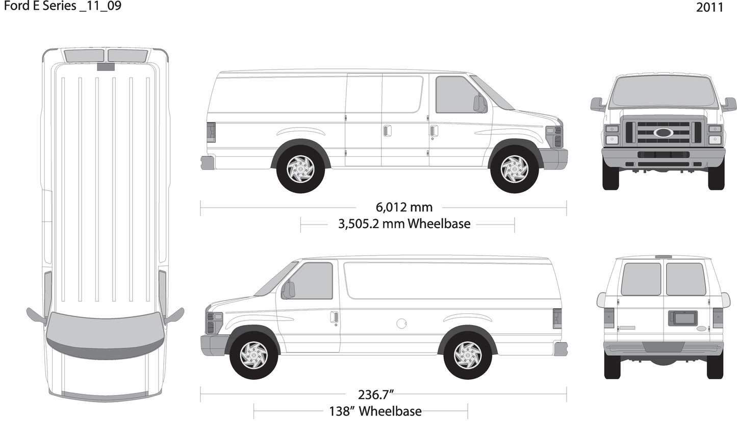2011 Ford E Series V09 Vehicle Wrap Template