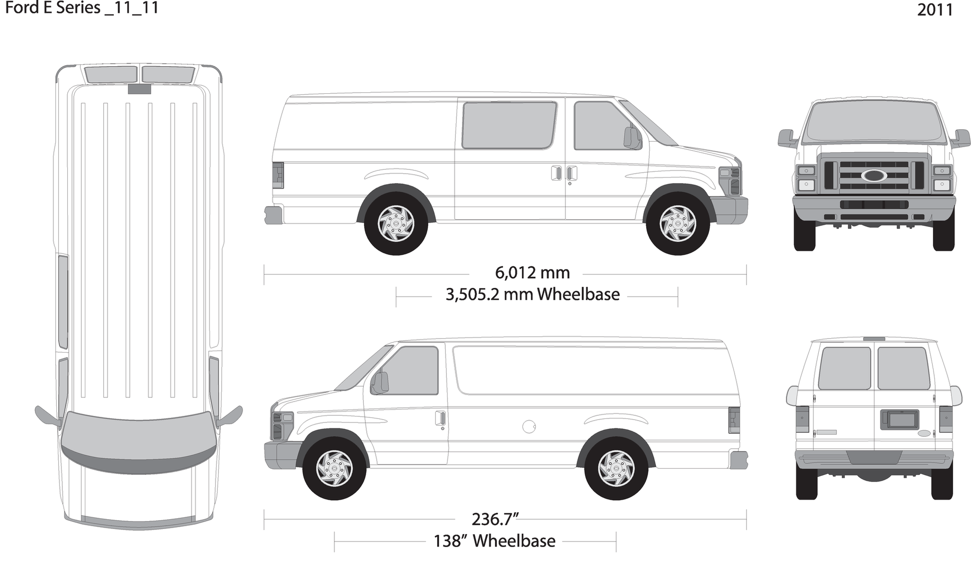 2011 Ford E Series V11 Vehicle Wrap Template