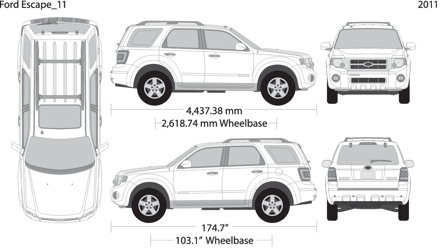 2011 Ford Escape V11 Vehicle Wrap Template