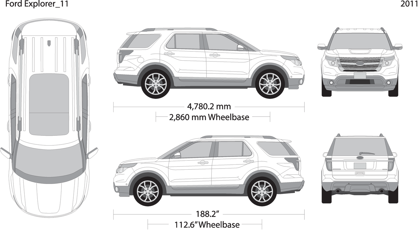 2011 Ford Explorer V11 Vehicle Wrap Template