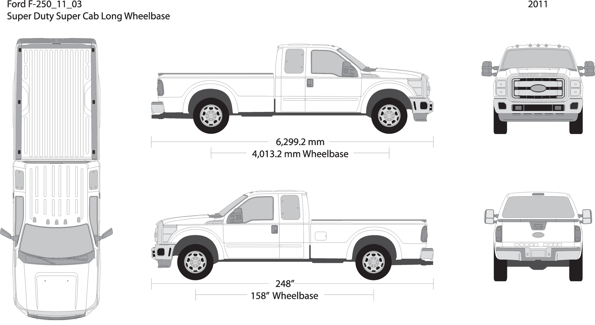 2011 Ford F 250 V03 Vehicle Wrap Template