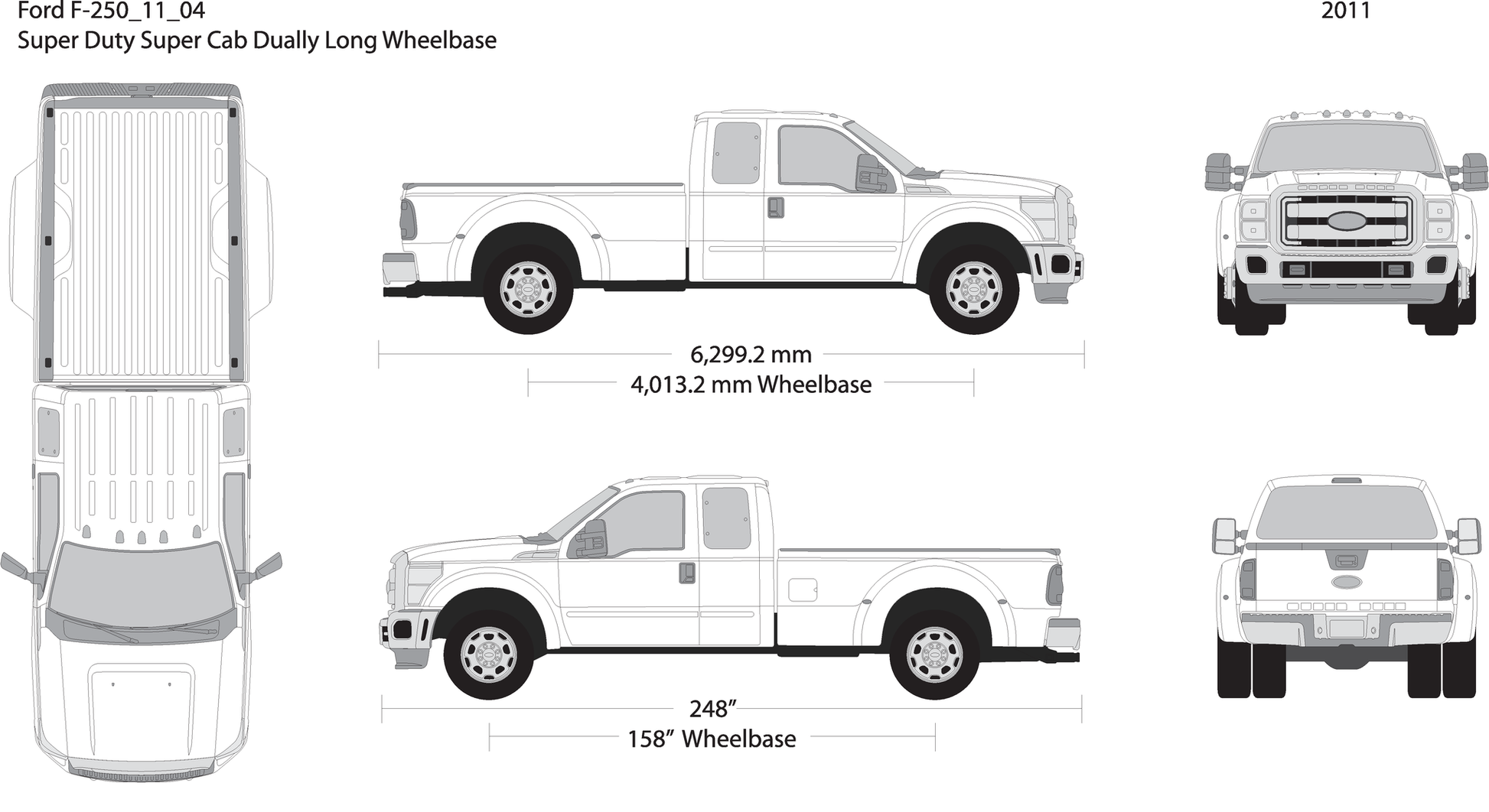 2011 Ford F 250 V04 Vehicle Wrap Template