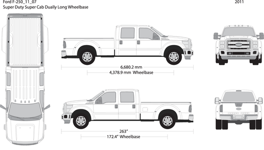 2011 Ford F 250 V07 Vehicle Wrap Template