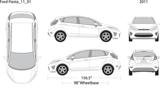 2011 Ford Fiesta V01 Vehicle Wrap Template