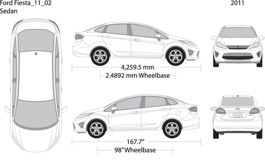 2011 Ford Fiesta V02 Vehicle Wrap Template