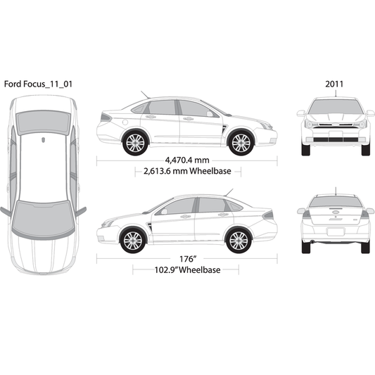 2011 Ford Focus V01 Vehicle Wrap Template