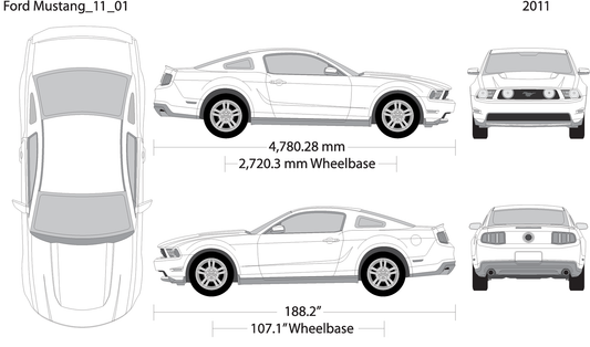 2011 Ford Mustang V01 Vehicle Wrap Template