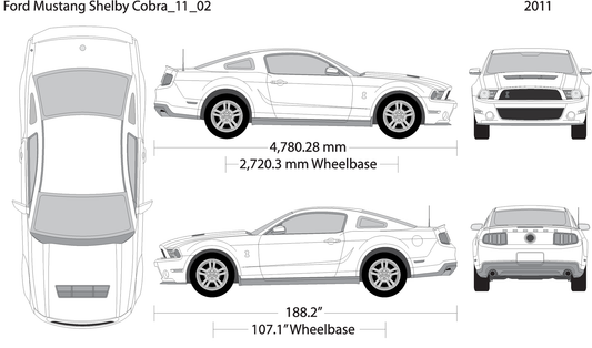 2011 Ford Mustang V02 Vehicle Wrap Template
