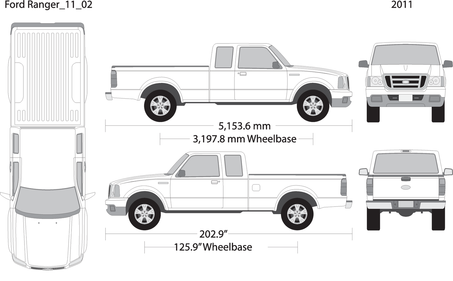 2011 Ford Ranger V02 Vehicle Wrap Template