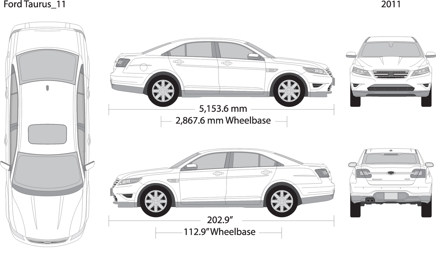 2011 Ford Taurus V11 Vehicle Wrap Template