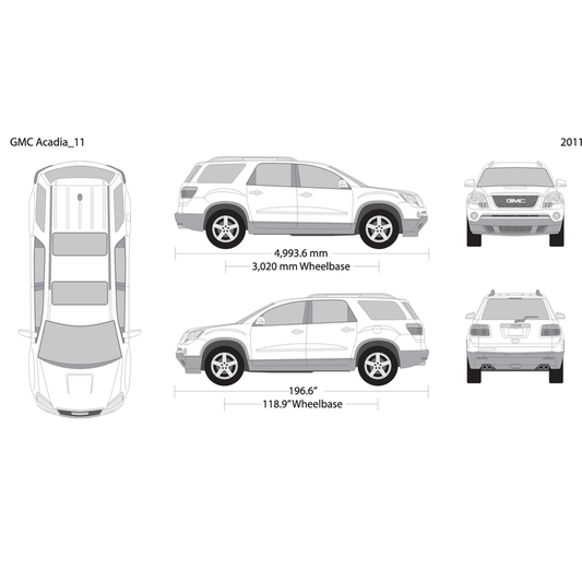 2011 Gmc Acadia V11 Vehicle Wrap Template