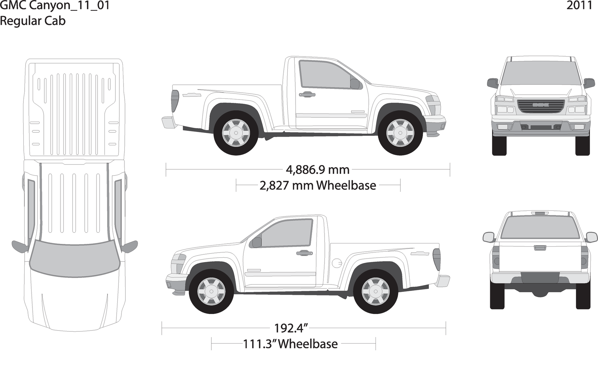 2011 Gmc Canyon V01 Vehicle Wrap Template