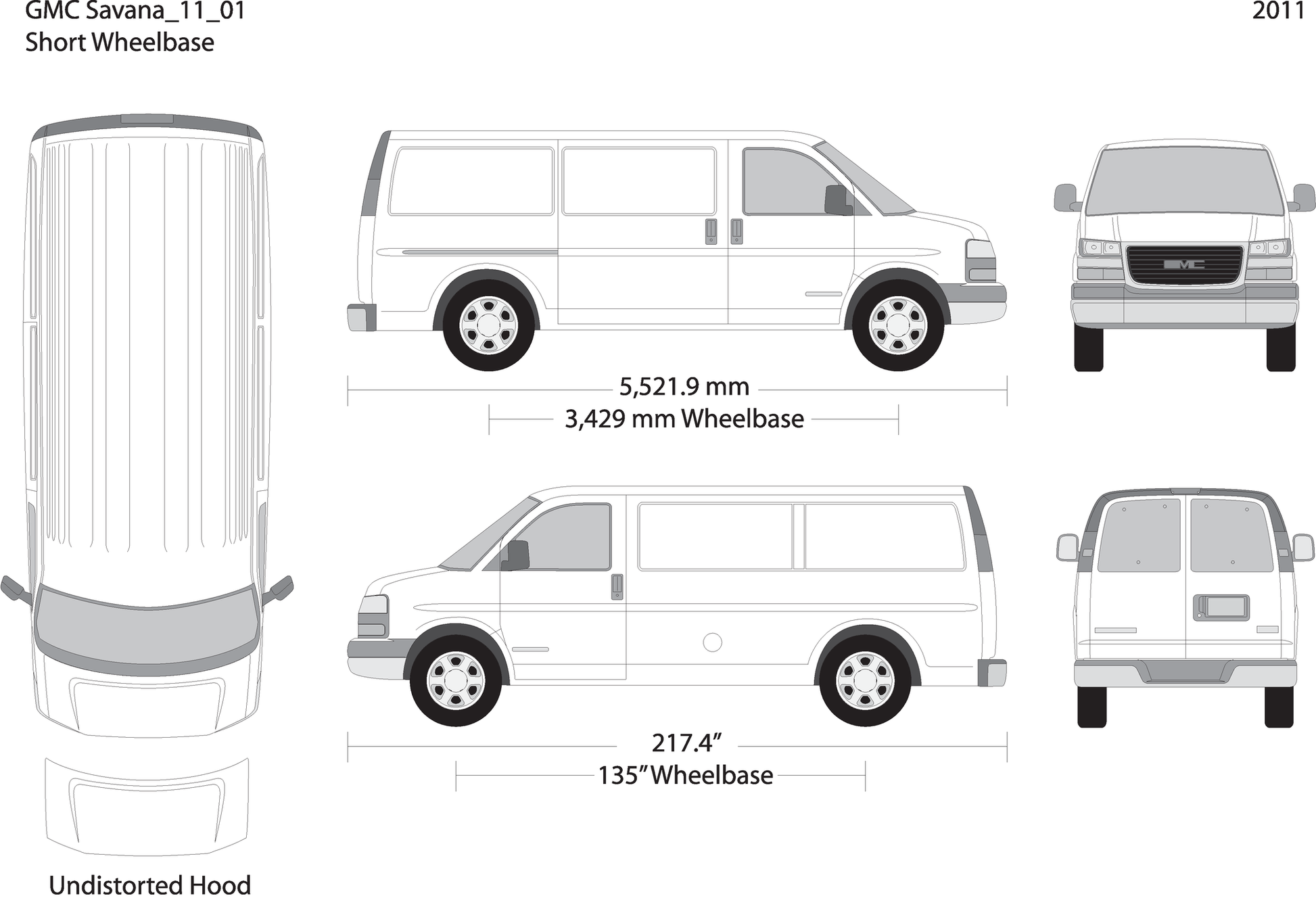 2011 Gmc Savana V01 Vehicle Wrap Template