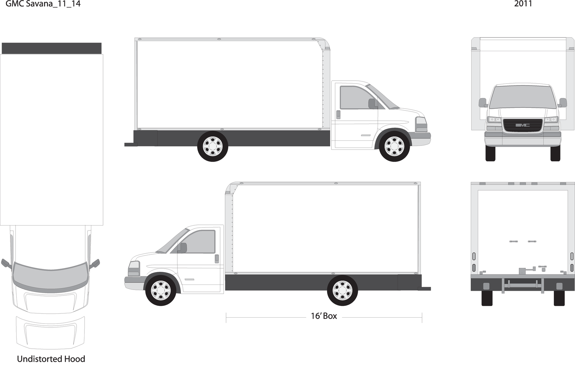 2011 Gmc Savana V14 Vehicle Wrap Template