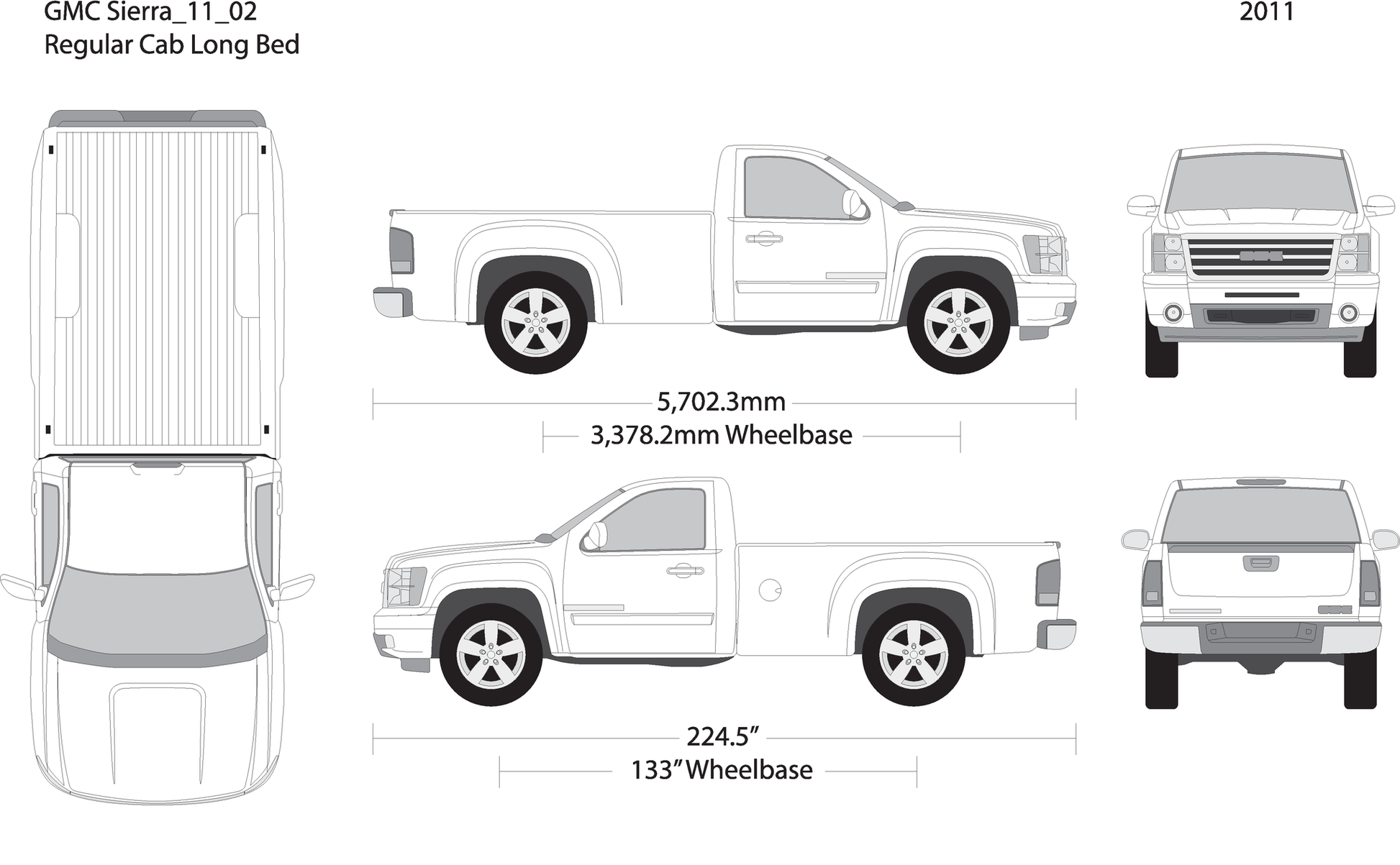 2011 Gmc Sierra 1500 V02 Vehicle Wrap Template