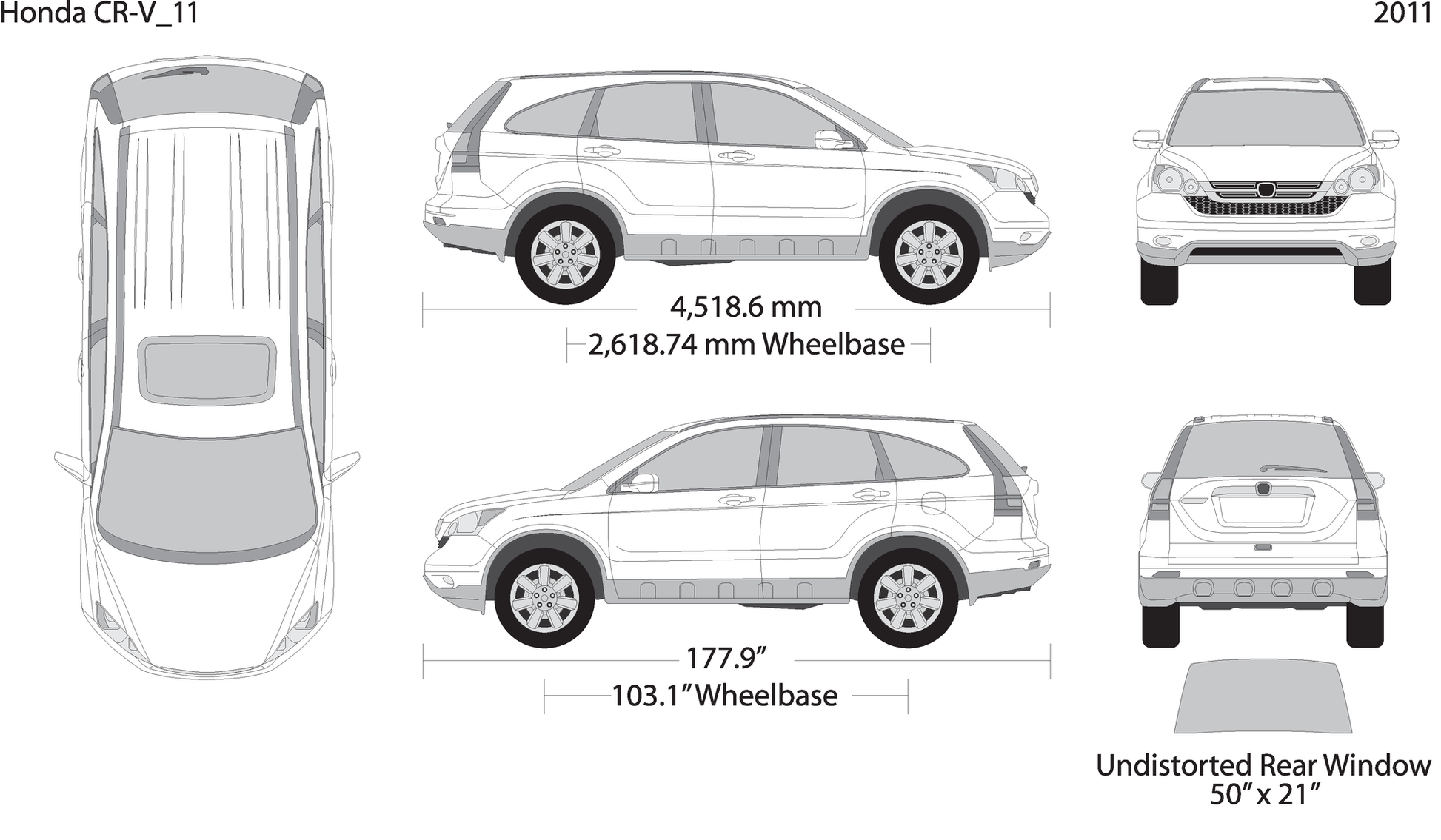 2011 Honda Cr V V11 Vehicle Wrap Template